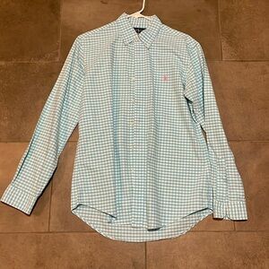 Ralph Lauren. Teal & white button up. Size M
